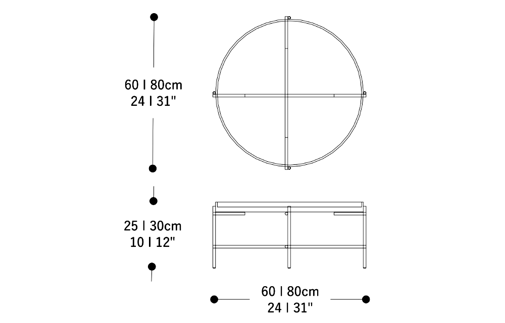 Image of the main dimensions of the product